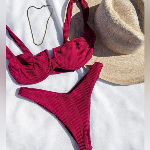 L*Space Bikini 𓇼 Pointelle Rib Camellia Top + Camacho Bottom - Picture 3 of 13